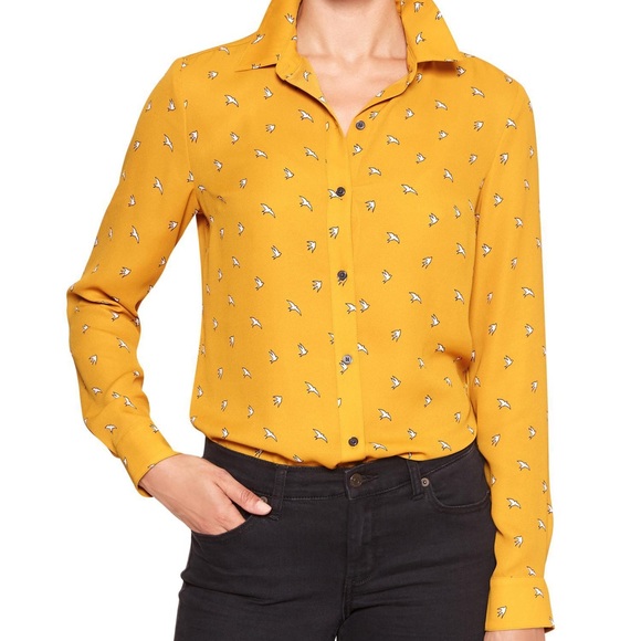 Banana Republic Buttondown Blouse Birds in Flight - Picture 1 of 3